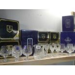 A quantity of boxed Edinburgh crystal brandy glasses (4 x 2) sherry/liquor glasses (4 x 2) and a