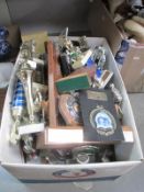 A box full of old trophies,