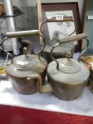 3 Victorian copper kettles