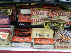 A fabulous lot of vintage soap, over 70 packets, including Fairy, C.W.S. Carbolic, Sunlight etc.