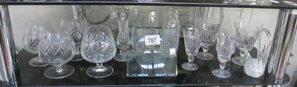 A quantity of glassware items including crystal