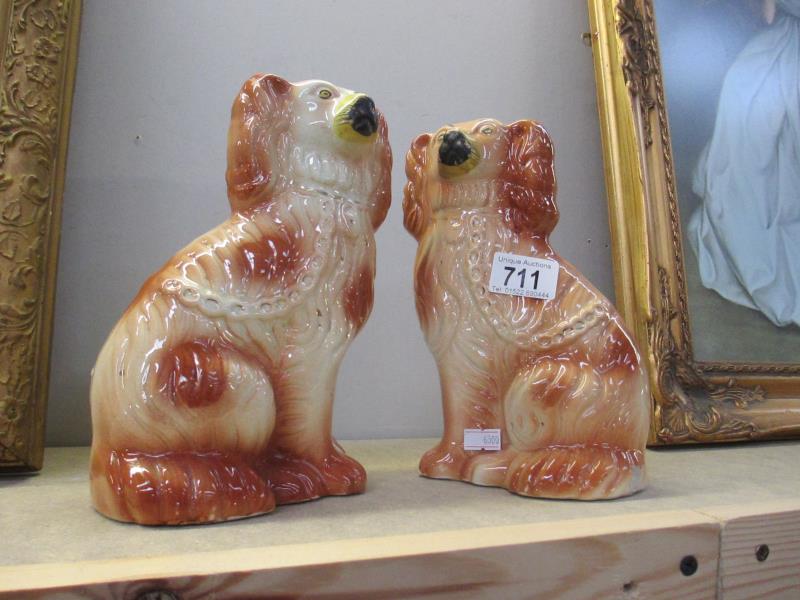 A pair of Staffordshire Pottery dogs