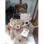 A quantity of teddy bears including a Deans designer bear