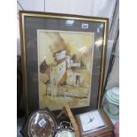 A framed and glazed oil painting European school signed but indistinct