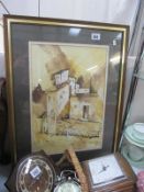 A framed and glazed oil painting European school signed but indistinct