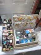 A vintage sewing box etc.
