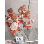 5 Capodimonte girl choir figures