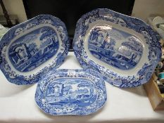 3 large Spode serving plates including meat platter