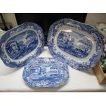 3 large Spode serving plates including meat platter