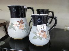 A set of 3 graduated Lovatts Stoneware jugs