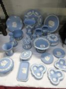 A good lot of Wedgwood blue and white jasperware