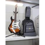 A Cort electric guitar with a Gig bag holder a/f