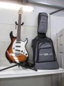 A Cort electric guitar with a Gig bag holder a/f