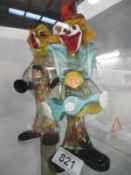 Two Murano glass clowns