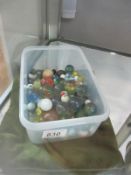 A quantity of vintage marbles