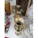 5 brass vases