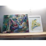 Two original nude paintings