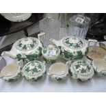 A quantity of Wedgwood Napoleon Ivy tea ware including 2 teapots, 3 milk,