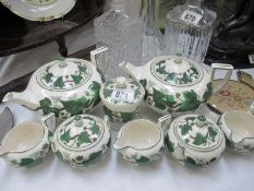 A quantity of Wedgwood Napoleon Ivy tea ware including 2 teapots, 3 milk,