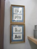 2 framed and glazed architectural prints