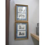 2 framed and glazed architectural prints