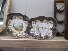 2 fine bone china cabinet plates A Days Fishing and The Shoot