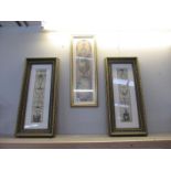A pair of gilt framed classical design prints and 1 other