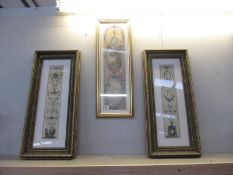 A pair of gilt framed classical design prints and 1 other