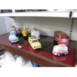 A quantity of money boxes etc including V W Camper Vans etc