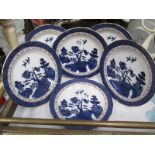 A set of 6 Royal Doulton Booths Real Old Willow plates from The Majestic Collection
