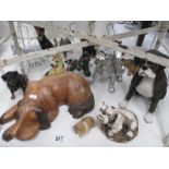 A large quantity of assorted dog figurines