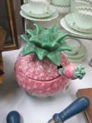 A Portugese Casa Pupo strawberry lidded dish and spoon