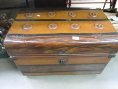 A vintage metal chest