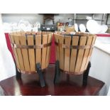 2 good wooden plant stands