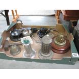 A quantity of silver plate including WMF also oil lamp bases,