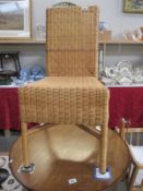 A wicker chair