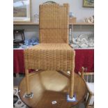 A wicker chair