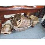 A quantity of wicker baskets