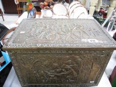 An Edwardian pressed box coal box