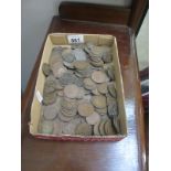 A box of old pennies etc including Victorian