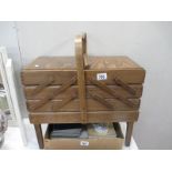 A good 3 tray cantilever sewing box and contents