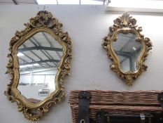 2 ornate gilt framed mirrors