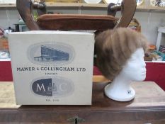 A Mawer & Collingham Ltd Lincoln hatbox and a Canadian fur hat