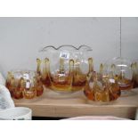 5 assorted hand-blown glass shades