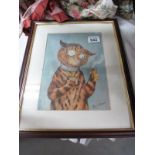 A framed and glazed Louis Wain print