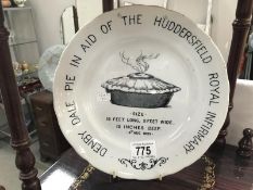 An old white advertising plate (HG DD 4th Aug 1928 on back of plate) & 1 other item