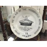 An old white advertising plate (HG DD 4th Aug 1928 on back of plate) & 1 other item