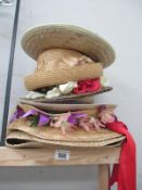 A quantity of straw hats etc.