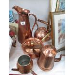 5 copper items including kettle