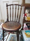 A Victorian bar spindle back chair